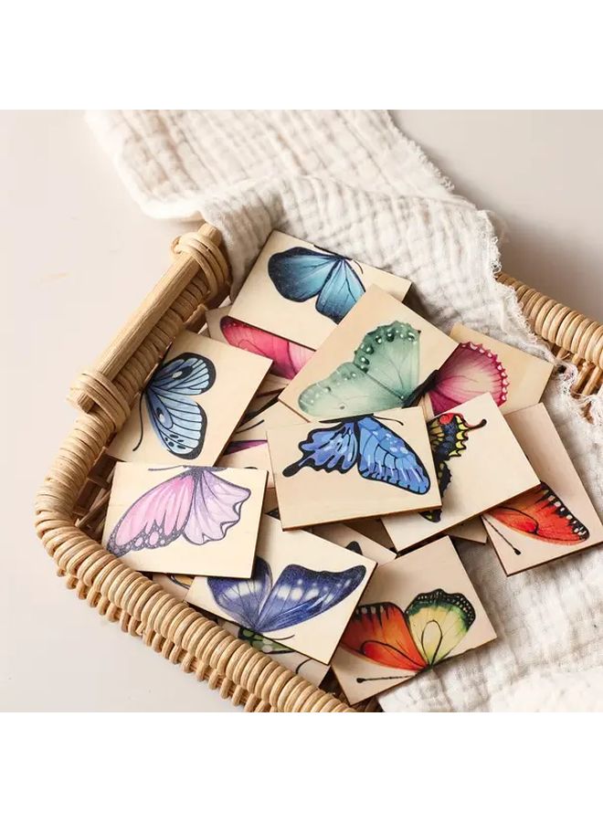 أحجية الفراشة: نشاط فرز الألوان الخشبي لعبة تعليمية للأطفال - Image 5